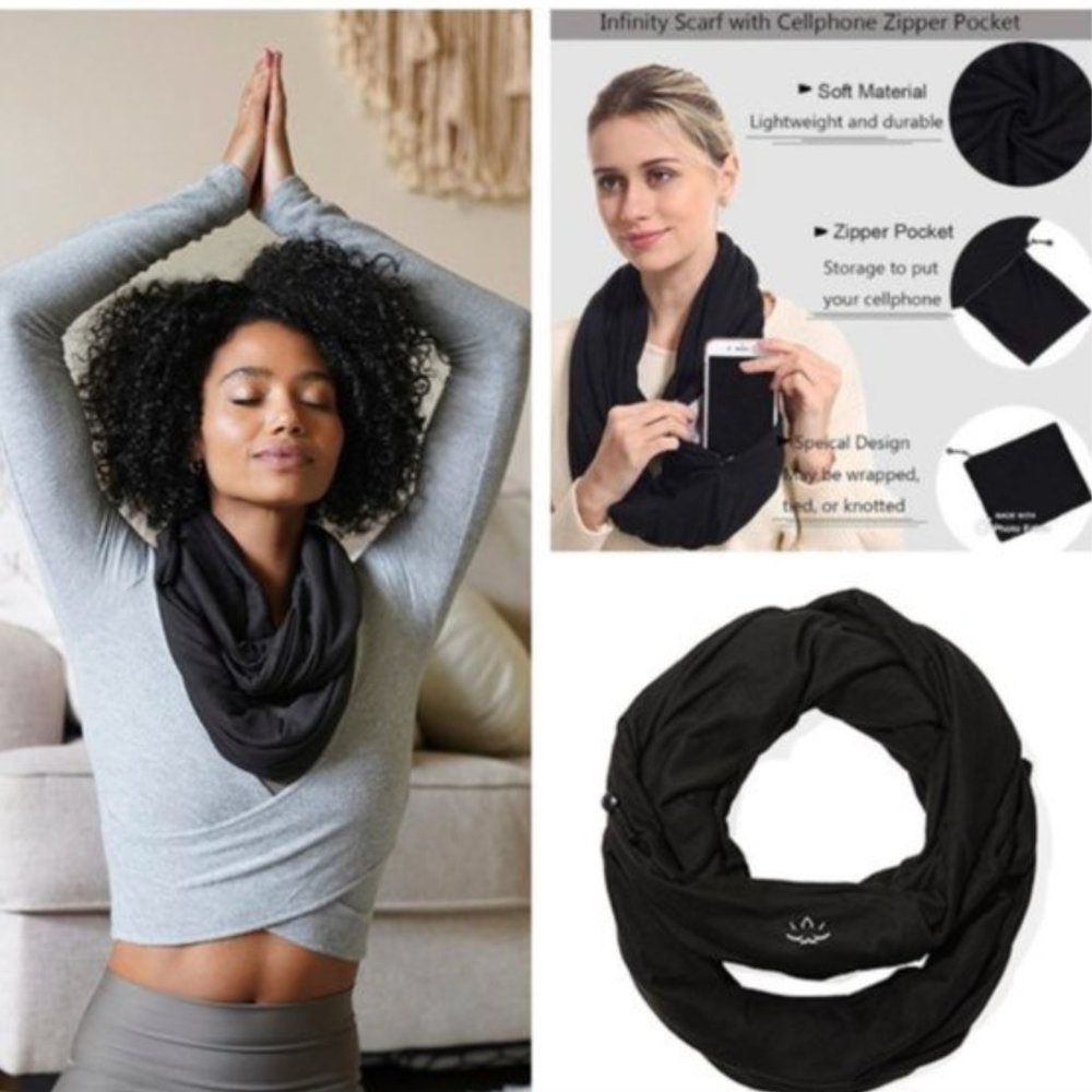 NWT Beyond Yoga Hidden Pocket Infinity Scarf